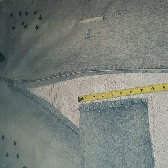 STS BLUE New Taylor Tomboy Star Studded Raw Hem Ankle Jeans Blue NWT Women's 32 - Picture 17 of 17